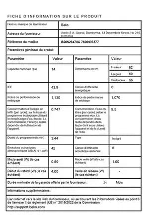 Lave-vaisselle Beko BDIN28470C Beko