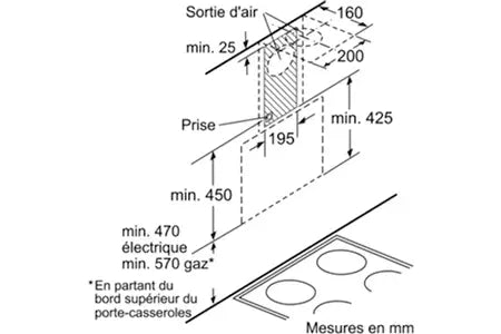 Hotte décorative murale Bosch DWK065G60 Bosch