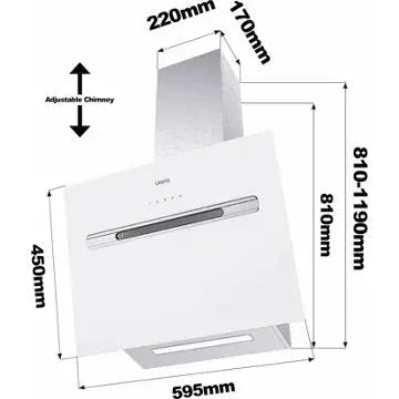 Hotte décorative murale inclinée							CIARRA				CD6736GS GUERIN ELECTROMENAGER