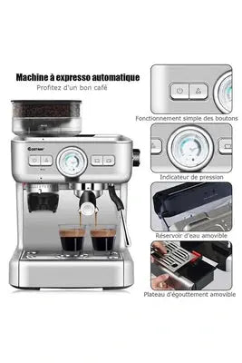 Machine à café automatique  Encastrable Giantex Avec Broyeur à Grains Giantex