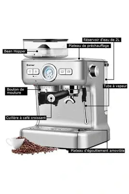 Machine à café automatique  Encastrable Giantex Avec Broyeur à Grains Giantex
