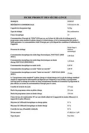 Sèche-linge Indesit YTNM1091FR Indesit