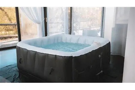 Spa gonflable Ospazia carré 4 personnes 155x155 cm Noir Filtre et bâche inclus Ospazia